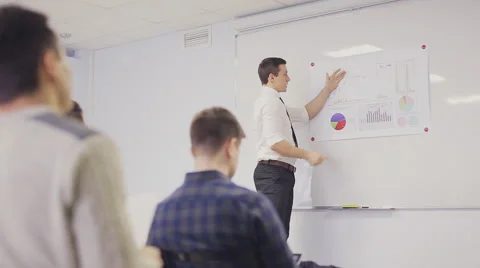 Businessman presenting to the team taking notes in the boardroom. Stock Footage 65725323