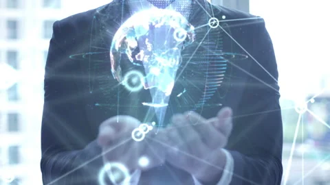 Businessman Presenting Technology in a 3D animation Stock Footage 238977652