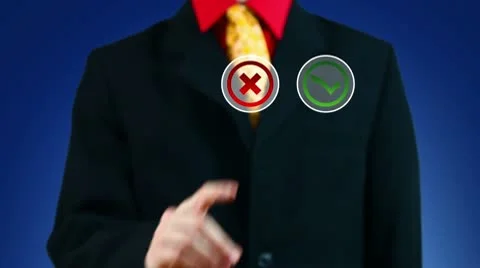 Businessman pressing No button Stock Footage 9635349
