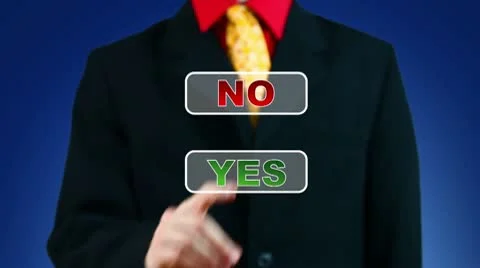 Businessman pressing No button Stock Footage 9636535