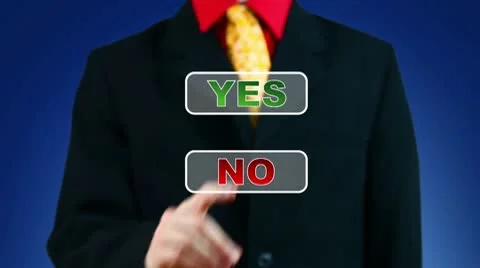 Businessman pressing Yes button Stock Footage 9636229