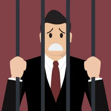Businessman in prison Stock Illustration