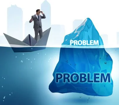 Businessman in problem concept with iceberg イラスト素材