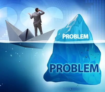 Businessman in problem concept with iceberg イラスト素材