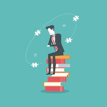 Businessman problem solving 스톡 일러스트