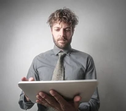 Businessman from profile Stock Photos