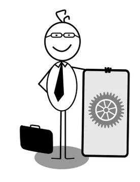 Businessman Progress Banner Stock Illustration