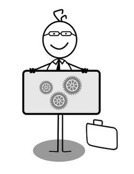 Businessman Progress Banner Stock Illustration