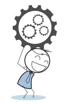 Businessman progress gear Stock Illustration