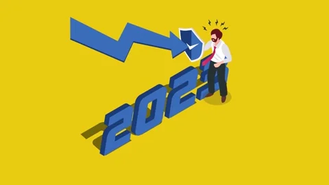 Businessman protect himself from declining arrow Stock Footage 225566596