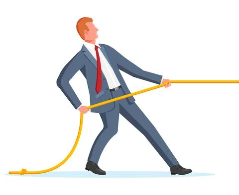 Businessman Pull of Rope Stock Illustration