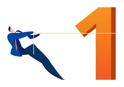 Businessman pulling arrow over obstacle, determination and challenge concept 스톡 일러스트