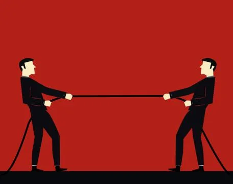 Businessman pulling a rope Stock Illustration