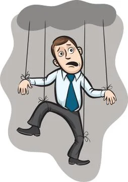 Businessman as a puppet on strings Stock Illustration