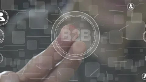 Businessman push online B2B button network icon Stock Footage 67994009