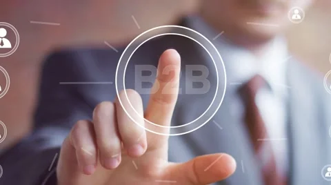 Businessman push online web B2B button icon Stock Footage 60846073