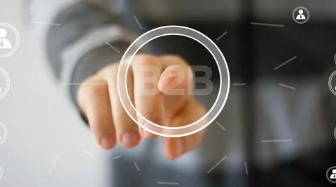 Businessman push online web B2B button sign Stock Footage 60846119