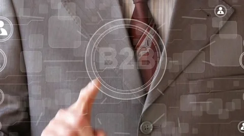 Businessman push online web B2B button network Stock Footage 67953318