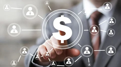 Businessman push virtual button with dollar icon Stock Footage 52461466