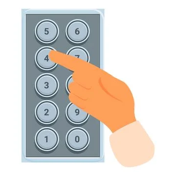 Businessman pushing button of elevator control panel Stock Illustration