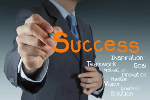 Businessman  pushing solution graph on a touch screen interface Stock Illustration