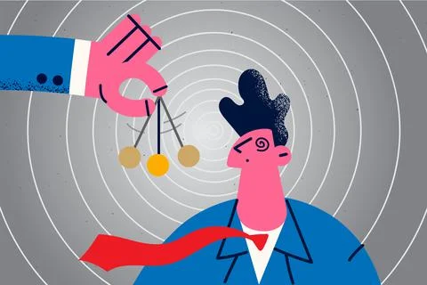 Businessman put client under hypnosis Stock Illustration
