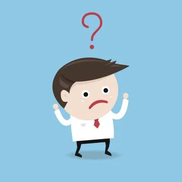Businessman with Question mark, flat design Stock Illustration