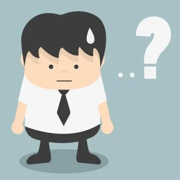 Businessman with question mark Stock Illustration