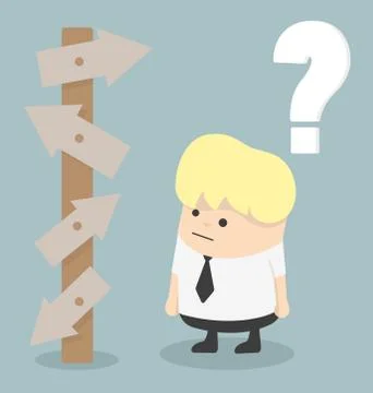 Businessman with question mark Stock Illustration