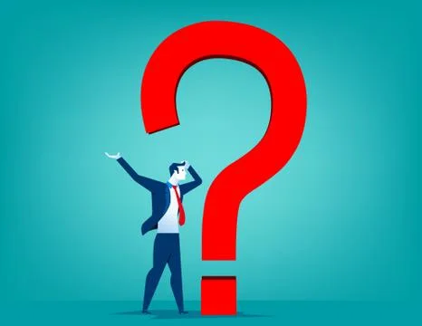 Businessman with question mark Stock Illustration