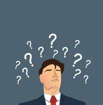 Businessman with the question mark. make decision concept Stock Illustration