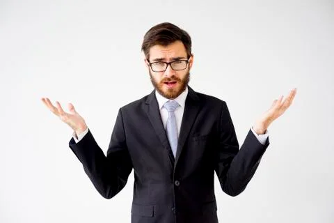 Businessman with a question Stock Photos