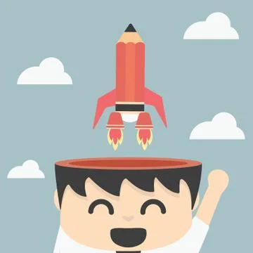 Businessman quick thinking Stockillustratie