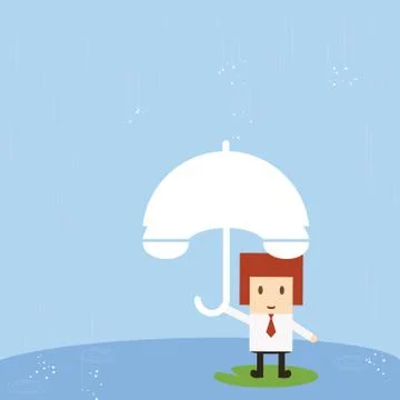 Businessman with rain, vector eps10 Stock Illustration
