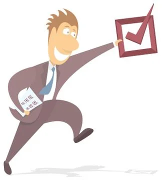 Businessman reaching objective Stock Illustration
