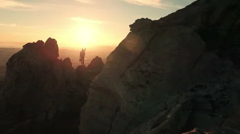 Businessman Reaching The Top Video stock 59386058