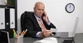 Businessman Read Business Card Calling Partner Communication Man Dialogue Phone 4k or 4k+ Resolution