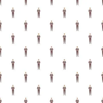Businessman reading book repeating pattern white background Illustrazione stock