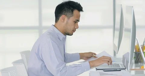 Businessman reading chart and graph. Stock Footage 98962491