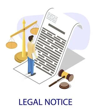 Businessman reading contract, flat vector isometric illustration. Legal notice Stock Illustration