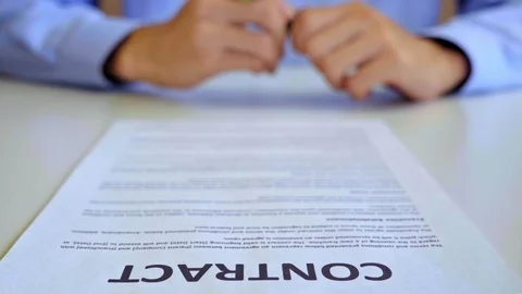 Businessman Reading Documents in Office, Contract. Stock Footage 122920577