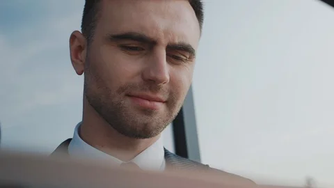 The businessman reading the newspaper Stock Footage 121401274
