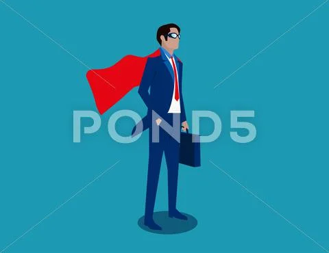 Businessman With Red Cloth. Concept Business Illustration. Vector Flat