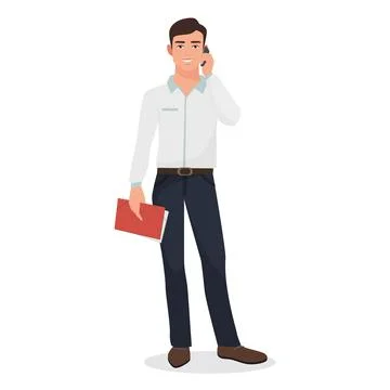 Businessman with Red Folder Stock Illustration