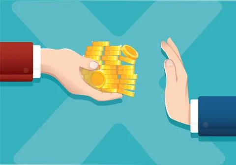 Businessman refusing money offered Stock Illustration