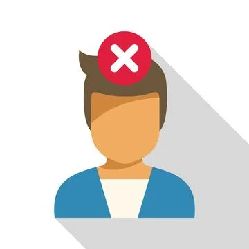 Businessman rejecting wrong idea with red cross mark above head, negative thi Stockillustratie