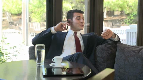 Businessman Relaxing Stock Footage 210403096