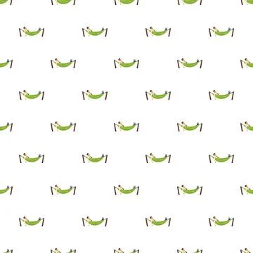 Businessman relaxing in hammock seamless pattern design Illustrazione stock