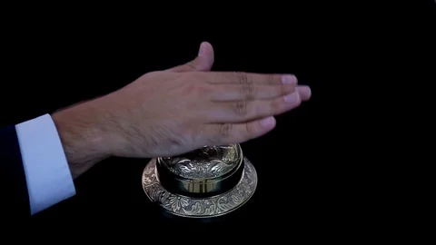 Businessman Ringing Reception Bell 库存影片 118235022