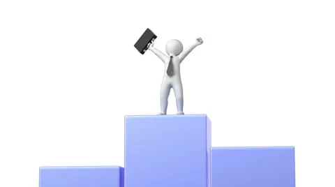 Businessman rises on a graph Stock Footage 48013186